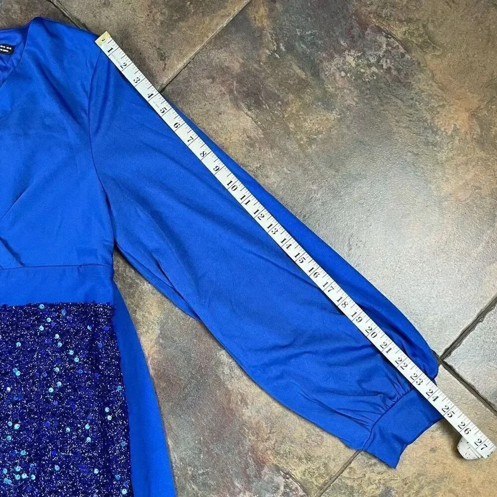 SHEIN Glamour Elegant Blue Formal Dress XL 12